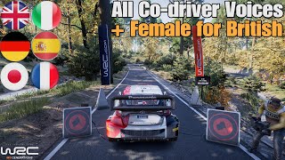 WRC Generations  All Codriver Voices MaleFemale quotOnly Female British Voicequot 4KPS5 [upl. by Acisej]