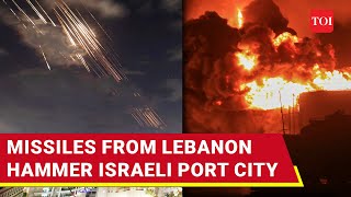 Israeli City Haifa Bombarded Locals Run For Cover Hezbollah Missiles Strike Deeper Into Israel [upl. by Flavia]