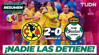 HIGHLIGHTS  América 20 Santos  Liga Mx Femenil AP2024J12  TUDN [upl. by Eillak]