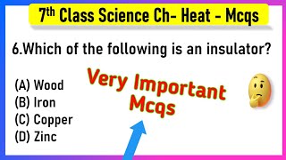 MCQ Questions for Class 7 Science Chapter 4 Heat with Answers [upl. by Jarl]