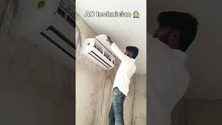 Air conditioner installation by pawan technician 🧑‍🔧reels [upl. by Barbabas]