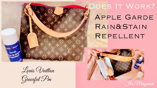 HOW TO TREAT AND PROTECT VACHETTA LEATHER  Apple Garde Rain amp Stain Repellent  LV GRACEFUL PM [upl. by Ah]