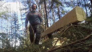 🔴 Hewing timber using a Norwegian method [upl. by Nottnerb307]