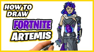 How To Draw Artemis  Fortnite  Step by Step Drawing Tutorial drawing art howtodraw [upl. by Ikey119]