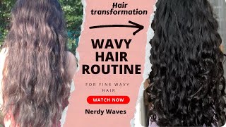 Wavy hair routine 2a 2b 2c for fine hair [upl. by Holladay]