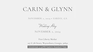 Wedding of Carin amp Glynn Saturday November 2 2024 330 PM ET [upl. by Minoru]