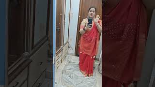 Tera surname mere naam kr de🥰  garbha look navratri dandiya garbha redsaree [upl. by Rheims]