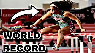 EPIC Tia Jones Equaled 60m Hurdles World Record at USA Indoors [upl. by Goldsworthy]