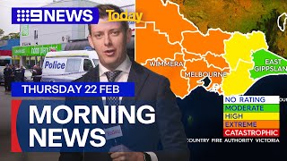 Man charged over murder of three people in Sydney Weather alert for Victoria  9 News Australia [upl. by Ahsym538]