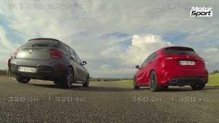 Drag Race  Mercedes A 45 AMG VS BMW M135i xDrive Motorsport [upl. by Nwahsad450]