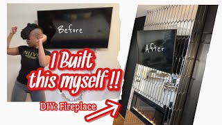 DIY Built a Floor to Ceiling Mirrored Fireplace from Scratch [upl. by Aisekal]