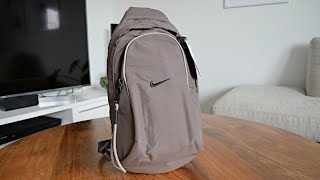 UnboxingReviewing The Nike Sportswear Essentials Sling Bag 8L On Body 4k [upl. by Ymer]