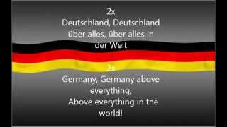 Komplette deutsche Hymne german anthem lyrics GerEng [upl. by Roskes]