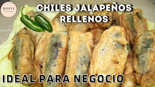 CHILES JALAPEÑOS RELLENOS ESTILO VERACRUZ PNEGOCIO RECETA CASERA FACIL Y DELICIOSA ROSVI HERNÁNDEZ [upl. by Swinton]