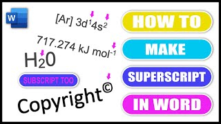 HOW TO DO SUBSCRIPT IN WORD  Superscript text and Subscript [upl. by Michele179]