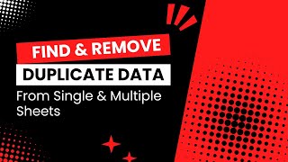 How to Find amp Remove Duplicate Data from Single amp Multiple Sheets in MS Excel [upl. by Summons]