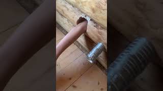 Pellet stove install Creepy arm in wall [upl. by Farnsworth406]