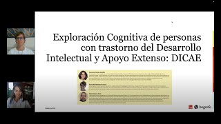 Exploración Cognitiva de personas con trastorno del Desarrollo Intelectual y Apoyo Extenso DICAE [upl. by Cynthla940]