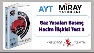 Miray Yayınları AYT Kimya Soru Bankası Gaz Yasaları Basınç Hacim İlişkisi Test 3 [upl. by Parnell694]