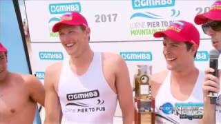 Channel 10  Lorne Pier to Pub  2017 GMHBA  National TV News Coverage [upl. by Anatak]