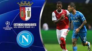 Braga vs Napoli Extended Highlights  UCL Group Stage MD 1  CBS Sports Golazo [upl. by Nnaitsirhc]