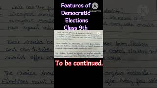 The features of the democratic elections 💁 Class 9th Civics Chapter 3 🇮🇳 ELECTORAL POLITICS [upl. by Esyak]