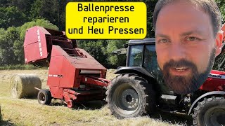 Ballenpresse reparieren und Heu Pressen [upl. by Ahsakal]