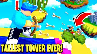 I Built The TALLEST TOWER EVER In Roblox Bedwars [upl. by Ahter]