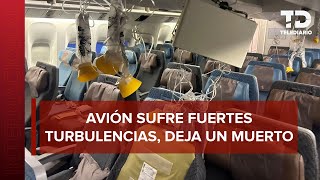 Turbulencias durante un vuelo dejan un muerto y varios heridos así quedó la aeronave [upl. by Stephen]