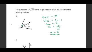 241104 Geometry 53 Angle Bisectors 54 Medians [upl. by Wolram]