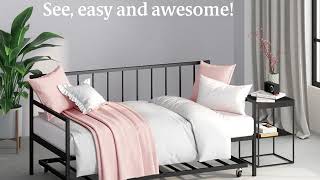 Zinus  Eden Twin Daybed amp Trundle Set Assembly Instructions [upl. by Matless]