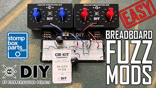 CopperSound DIY Silicon Fuzz CirKIT Mods with Substitution Boxes  Breadboard Pedals  StompBoxParts [upl. by Manwell]