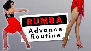 RUMBA 5 Advanced Steps  Swivels  3 Alemanas  Dance Tutorial [upl. by Rebmyk]