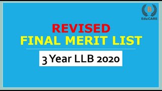 3 Year MHCET LAW CAP Round 1  Revised Final Merit List  Update video by BEduCAREclasses [upl. by Ahsaet]