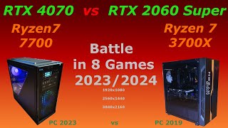 RTX 4070  Ryzen 7700 in games 202324 vs Old PC RTX 2060 Super  Ryzen 3700X [upl. by Treblah322]