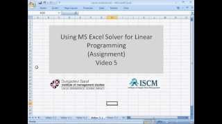 Assignment Model with Excel Solver [upl. by Lind]