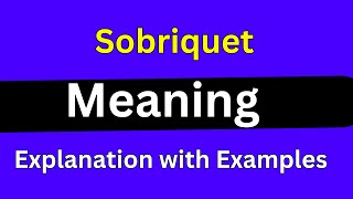 Sobriquet meaning [upl. by Karil]