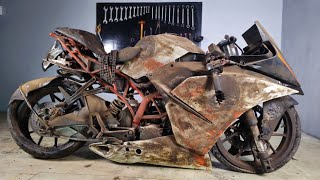 KTM RC 200 restoration  Restored KTM rc200 Sport Motorcycle  Old Bike Restoration And Repair [upl. by Akenot830]