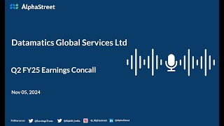 Datamatics Global Services Ltd Q2 FY202425 Earnings Conference Call [upl. by Akieluz]