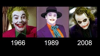 The Joker transformation in movies 1966  1989  2008 Compilation movies [upl. by Aronoff]