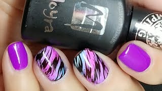 Using Moyra foil stamping polishes with pigment powder [upl. by Enuj]