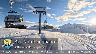 Nordhangbahn Ski Lift Full Ride 🚡 Mayrhofen Zillertal 3000  Built by Doppelmayr in 1995 [upl. by Akerdal]