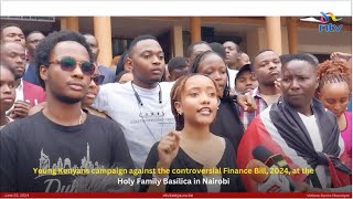 quotRejectquot Nairobi youth gather at Holy Family Basilica to campaign against the 2024 Finance Bill [upl. by Adyol392]