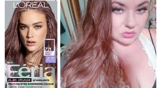 Feria by Loreal Paris 721  Dusty Mauve Hair Color Over Damaged and Brassy Hair [upl. by Laoj]