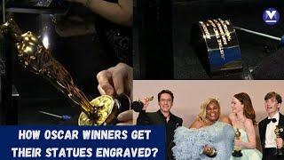 How Oscar Winners Get Their Statues Engraved  Onmanorama Explains oscars academyawards [upl. by Darice]