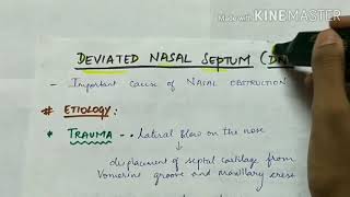 Deviated nasal septum  ENT  Nose  types  etiology  clinical features  treatment  English [upl. by Kata]