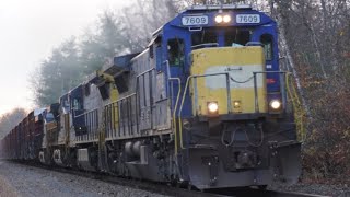 4K CSX L080 With 4 Engines Lawrence MA to Portland ME Local train [upl. by Voorhis462]