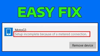 How To Fix Setup Incomplete Because of a Metered Connection Error in Windows 11 [upl. by Inamik]