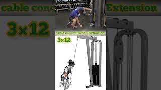 Cable concentration extension ll body building workout ll fitness center ll exercise ll motivation [upl. by Kandy]