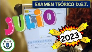 EXAMEN TEÓRICO DGT  JULIO 2023 [upl. by Iams]